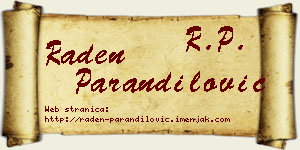 Raden Parandilović vizit kartica